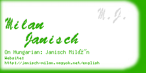 milan janisch business card